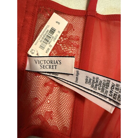 Victoria Secret Dream Angels Unlined Lace Up Corset Top Size S New Red - Picture 3 of 4